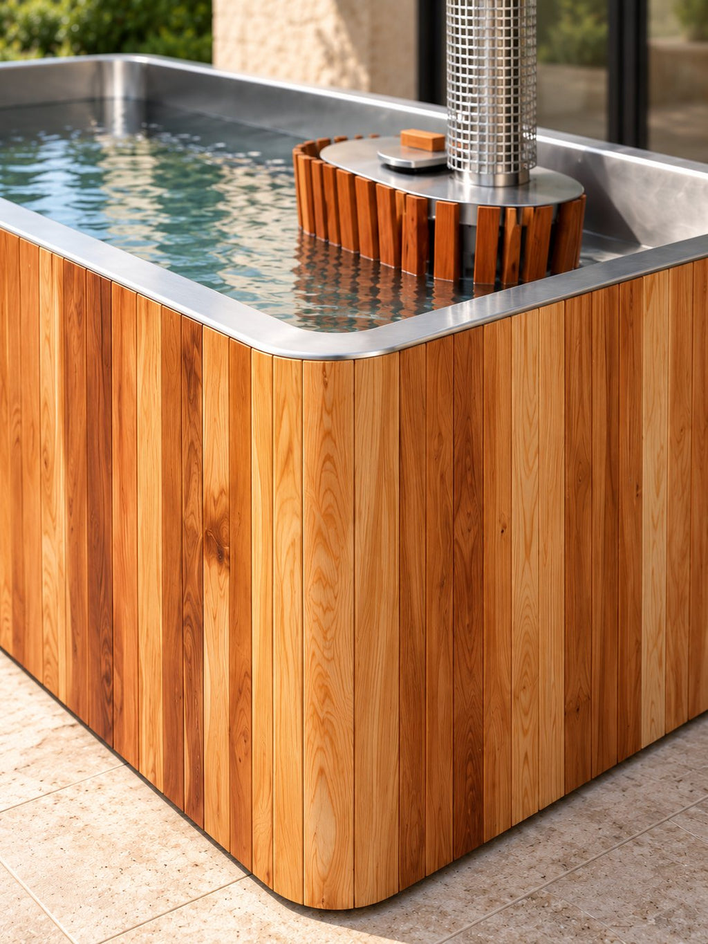 Détail de finition de la baignoire nordique Embrun