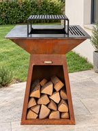 Plancha carrée et grille surélevée du brasero Quai