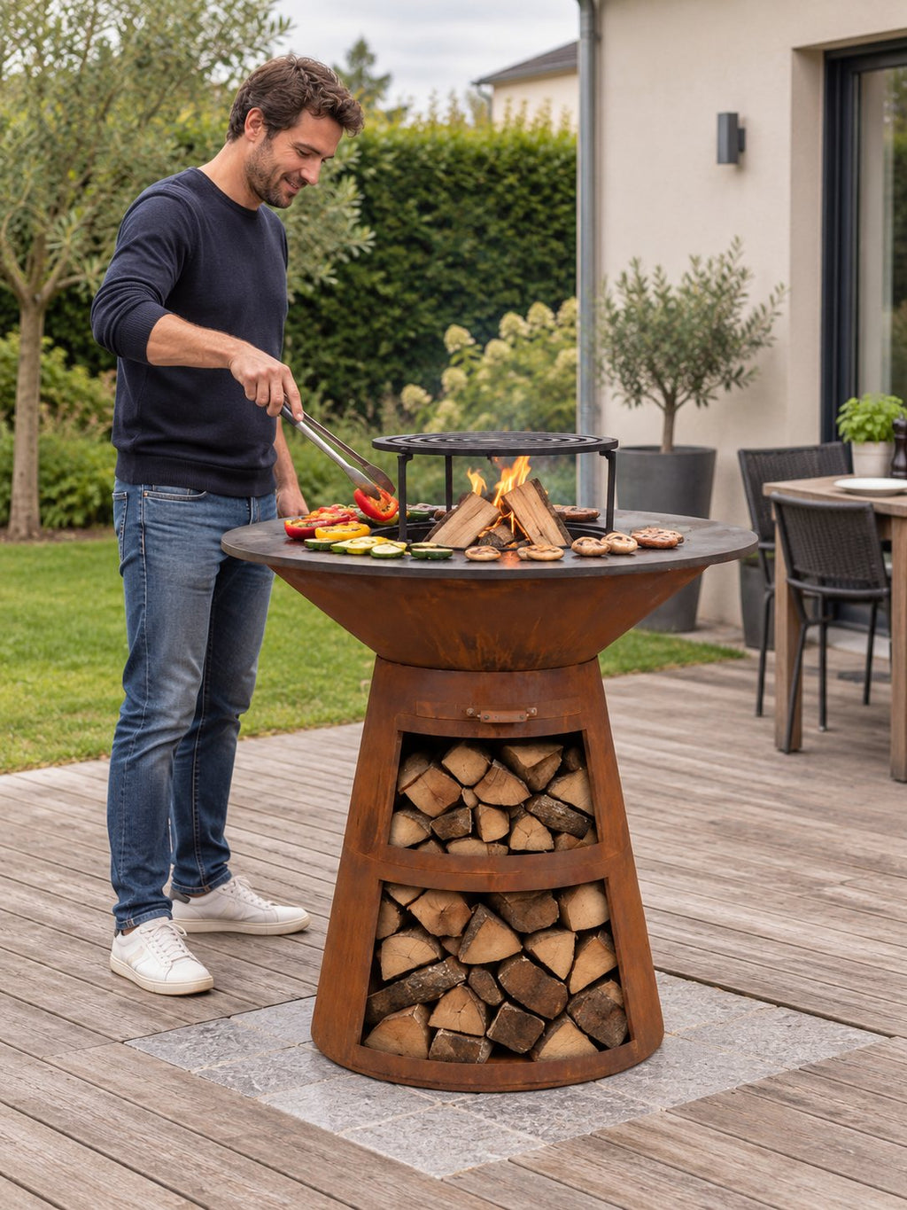 Cuisson au brasero plancha Phare corten