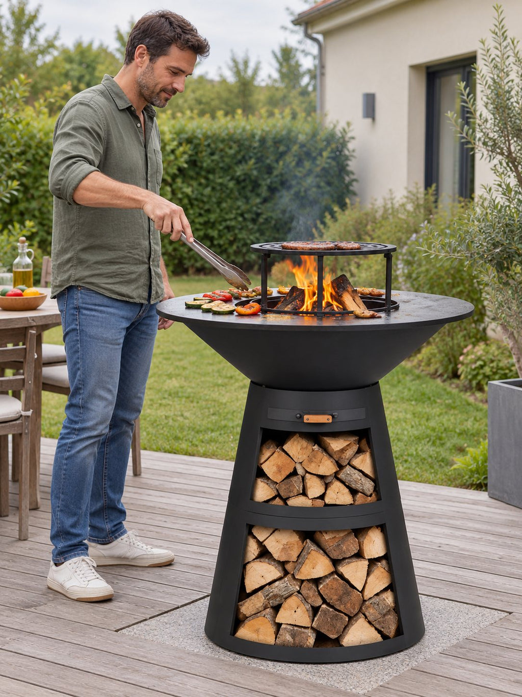 Cuisson au brasero plancha Phare noir