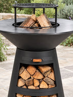 Finition noir mat du brasero Phare