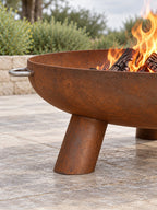 Patine de l'acier corten de la vasque Grève